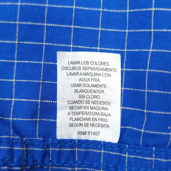 Realtree Mens M Short Sleeve Button Up Shirt Blue Plaid Lightweight Breathable - Picture 10 of 11